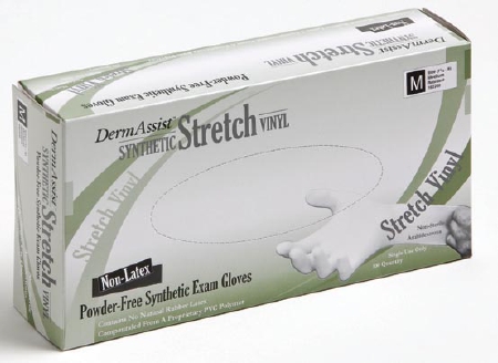 Gloves Exam Vinyl P-F DermAssist® Medium NonSterile Stretch Vinyl Standard Cuff Length Smooth Ivory Not Chemo Approved (100/BX 10BX/CS) by Innovative Healthcare Corp., Inc.  ID 162200
